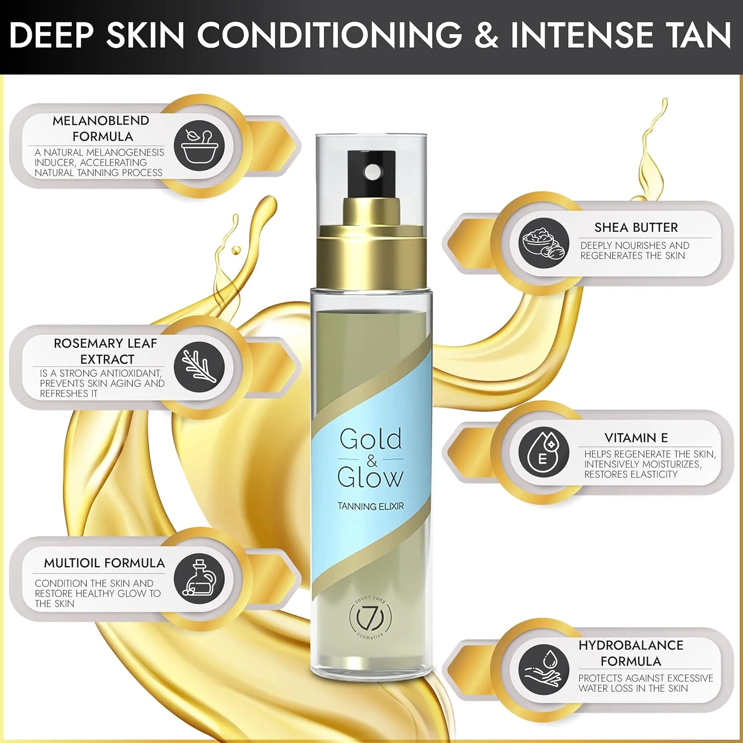 Seven Suns Gold & Glow DRY TANNING OIL INTENSIFIER 100ml - Image 3